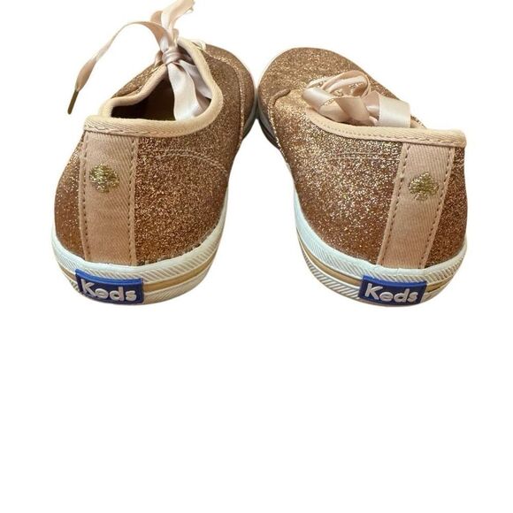 Keds x Kate Spade Rose Gold Glitter Sneakers Girls Size 4 - Picture 4 of 7